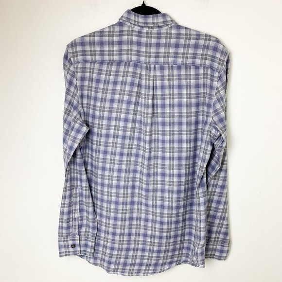 Wallin & Bros Grey plaid long sleeve button up shirt small - Picture 6 of 6